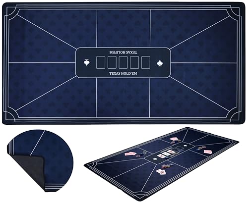 Engelhart - 320997 – Pokermatte blau – rutschfeste Spielfläche 180 cm x 90 cm – Dicke: 3 mm – Bedruckte Tischdecke aus Polyester und Gummi – Zubehör für Casinospiel Engelhart - 320997 – Pokermatte blau – rutschfeste Spielfläche 180 cm x 90 cm – Dicke: 3 mm – Bedruckte Tischdecke aus Polyester und Gummi – Zubehör für Casinospiel von Engelhart