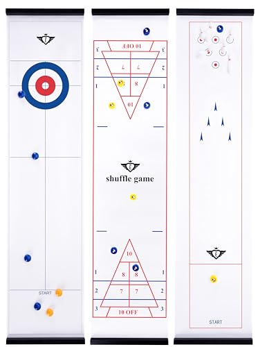 Engelhart – 340505 – 3-in-1-Spielbox: Curling, Shuffleboard, Bowling, Maße 120 x 28 cm von Engelhart