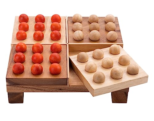 Engelhart – 350250- Quinto aus Holz – schwedisches Holzspiel für 2 Spieler – Strategiespiel – Brettspiel – 20,5 x 20,5 x 5 cm von Engelhart