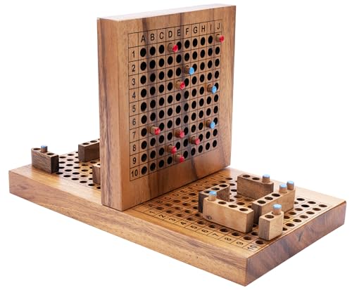 Engelhart - 350430 - Schiffe Versenken aus Holz - Traditionelles ökologisches Holzspiel - Strategiespiel - Brettspiel von Engelhart