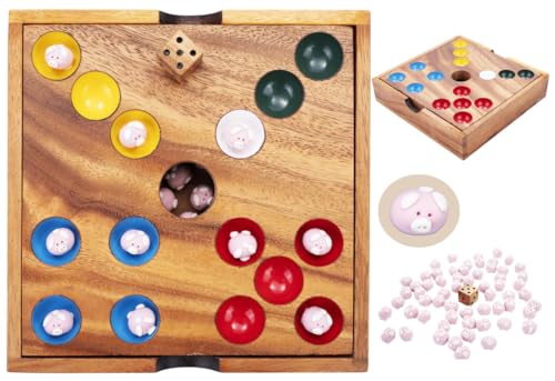 Engelhart - 350440 - Ferkelrennen - Ökologisches Holz- und Keramikspiel - Familienspiel - 60 Keramik-Schweine - Würfel und Holzbox - ab 6 Jahren Engelhart - 350440 - Ferkelrennen - Ökologisches Holz- und Keramikspiel - Familienspiel - 60 Keramik-Schweine - Würfel und Holzbox - ab 6 Jahren von Engelhart