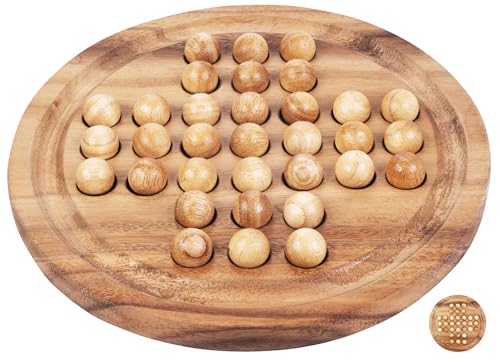 Engelhart - 350470 - Solitaire aus Holz - Denkspiel aus Holz - 33 Holzkugeln - Größe L - 1 Spieler - ab 6 Jahren Engelhart - 350470 - Solitaire aus Holz - Denkspiel aus Holz - 33 Holzkugeln - Größe L - 1 Spieler - ab 6 Jahren von Engelhart