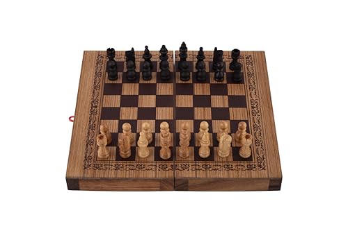 Engelhart - 350521 - Schach und Backgammon aus ökologischem Holz - Größe M - 2-in-1 Klappspiel - Spielsteine und mehrsprachige Spielregeln inklusive - Ab 6 Jahren Engelhart - 350521 - Schach und Backgammon aus ökologischem Holz - Größe M - 2-in-1 Klappspiel - Spielsteine und mehrsprachige Spielregeln inklusive - Ab 6 Jahren von Engelhart