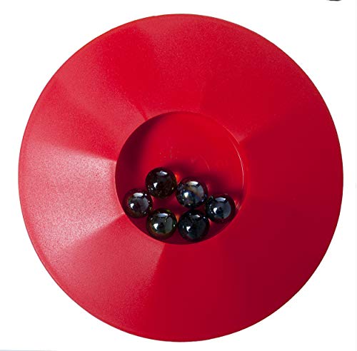Engelhart - Knikkerpot - Color Murmelteller Spiel - Runde Form 17 cm - Incl. 6 murmeln (Rot) von Engelhart