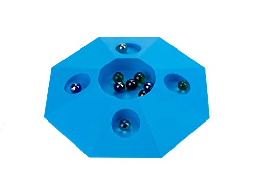 Engelhart – 502002 – Knikkerpot Murmelteller Spiel - 6 Murmeln -22 cm (Blau) von Engelhart