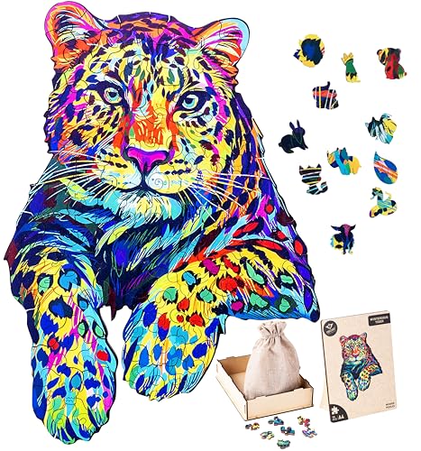 Engelhart - 602010 - Holzpuzzle Tiere: Tiger A4 (21 x 29,7 cm) - Einzigartige 98-Teile-Holzform - Dekoratives Erwachsenenpuzzle aus Pappelholz - Ab 12 Jahren von Engelhart
