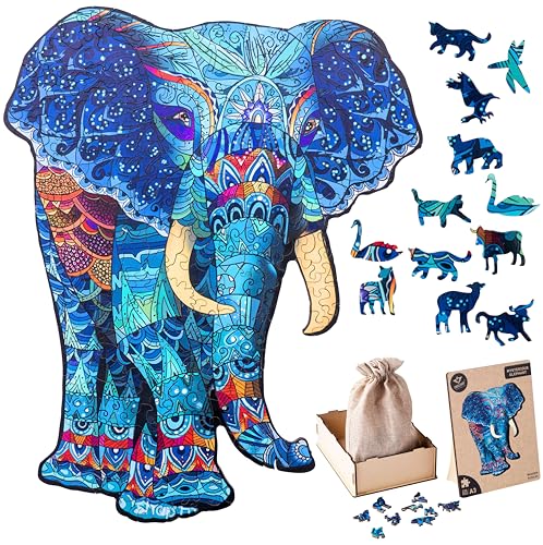 Engelhart - 602240 - Holzpuzzle Tiere: Elefant A3 - Einzigartige 224-Teile-Holzform - Erwachsenenpuzzle - Holzkiste - Ab 12 Jahren - 29,7 x 42 cm Engelhart - 602240 - Holzpuzzle Tiere: Elefant A3 - Einzigartige 224-Teile-Holzform - Erwachsenenpuzzle - Holzkiste - Ab 12 Jahren - 29,7 x 42 cm von Engelhart