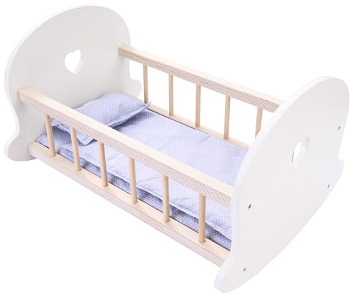 Engelhart – 606012 – Schaukelbett für Puppen Grau/Weiß – Holzwiege für Puppen – Maße: 50 x 36 x 28 cm – ab 3 Jahren Engelhart – 606012 – Schaukelbett für Puppen Grau/Weiß – Holzwiege für Puppen – Maße: 50 x 36 x 28 cm – ab 3 Jahren von Engelhart