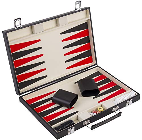 Engelhart - Schwarzes und weißes rotes Backgammon 36 cm - 250505 von Engelhart