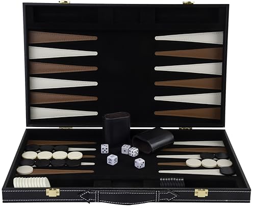 Engelhart - Tolles Backgammon-Spiel aus Holz mit Kunstleder-Lackierungen - 250504 von Engelhart