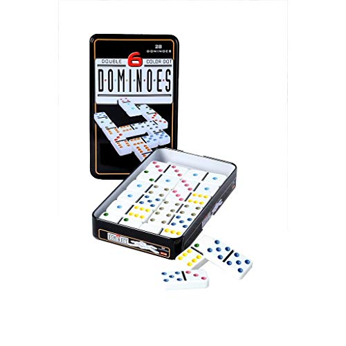 Engelhart- Tolles Domino Spiel In Einer Metalldose - Kinder und Erwachsene Taktik Spiel - Trend Brettspiel (Doppel 6) von Engelhart