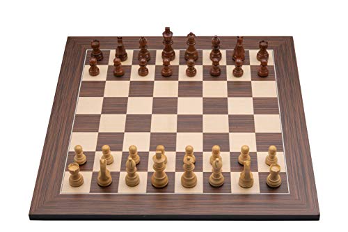 Luxus-Schachspiel aus eingelegtem Holz mit Schachfiguren (40 cm x 40 cm, Braun) von Engelhart