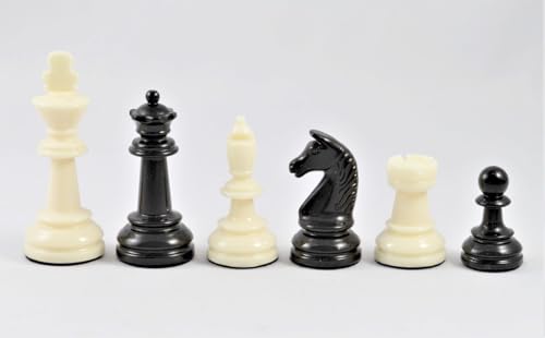Engelhart Schachfiguren, Kunststoff, 90 mm, Schachspiel, 2 Spieler, ab 8 Jahren, Beige,schwarz,schwarzem von Engelhart