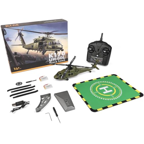 Engineerkiter WL K170 Black RC Hubschrauber für Erwachsene UH-60L 4CH Flybarless RC Helicopter Helikopter Flugzeuge von Engineerkiter