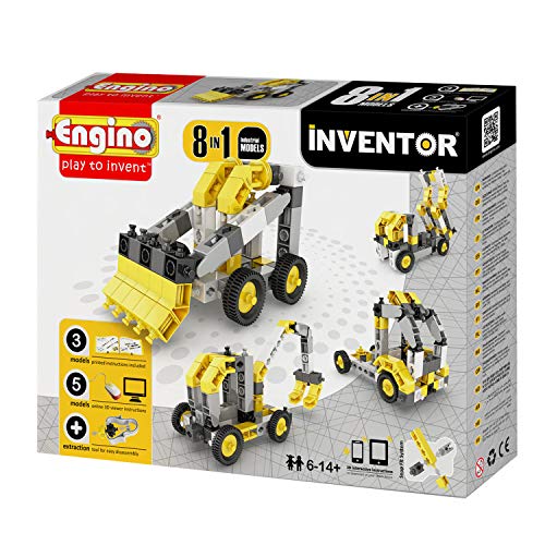 Engino-INVENTOR 0834 - Konstruktionsbausatz 8 in 1 Baumaschinen von Engino