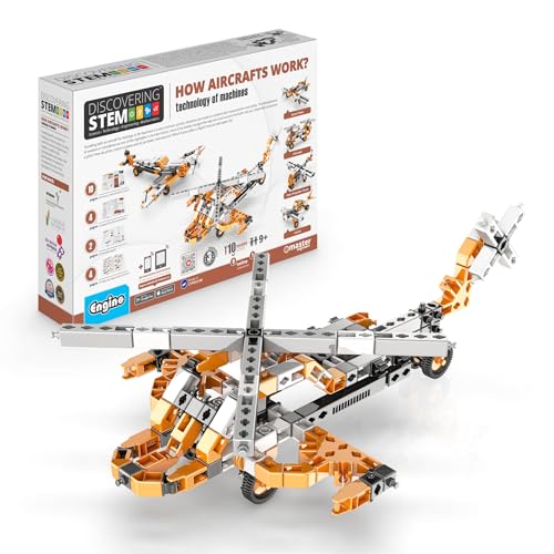 Engino- STEM Spielzeug, 10 in 1, Maschinentechnik- Wie funktionieren Flugzeuge, Konstruktionsspielzeug für Kinder ab 9 Jahren, Lernspielzeug, Geschenke für Jungen & Mädchen (10 Modelloptionen) von Engino