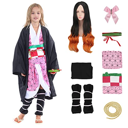 Cosplay Kostüm mit Perück Anime Cosplay Kostuem Kimono Halloween Carnival Costume Outfits für Kinder und Erwachsene von Enhenenhen
