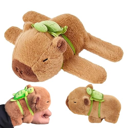 EnixwH Capybara Schnapparmband Kinder, Niedliche Capybara Kuscheltier mit Schildkrötenrucksack Plüschtier Entzückende Slap-Armbänder für Emotionale Stabilität, Partygeschenke, Home Deko EnixwH Capybara Schnapparmband Kinder, Niedliche Capybara Kuscheltier mit Schildkrötenrucksack Plüschtier Entzückende Slap-Armbänder für Emotionale Stabilität, Partygeschenke, Home Deko von EnixwH