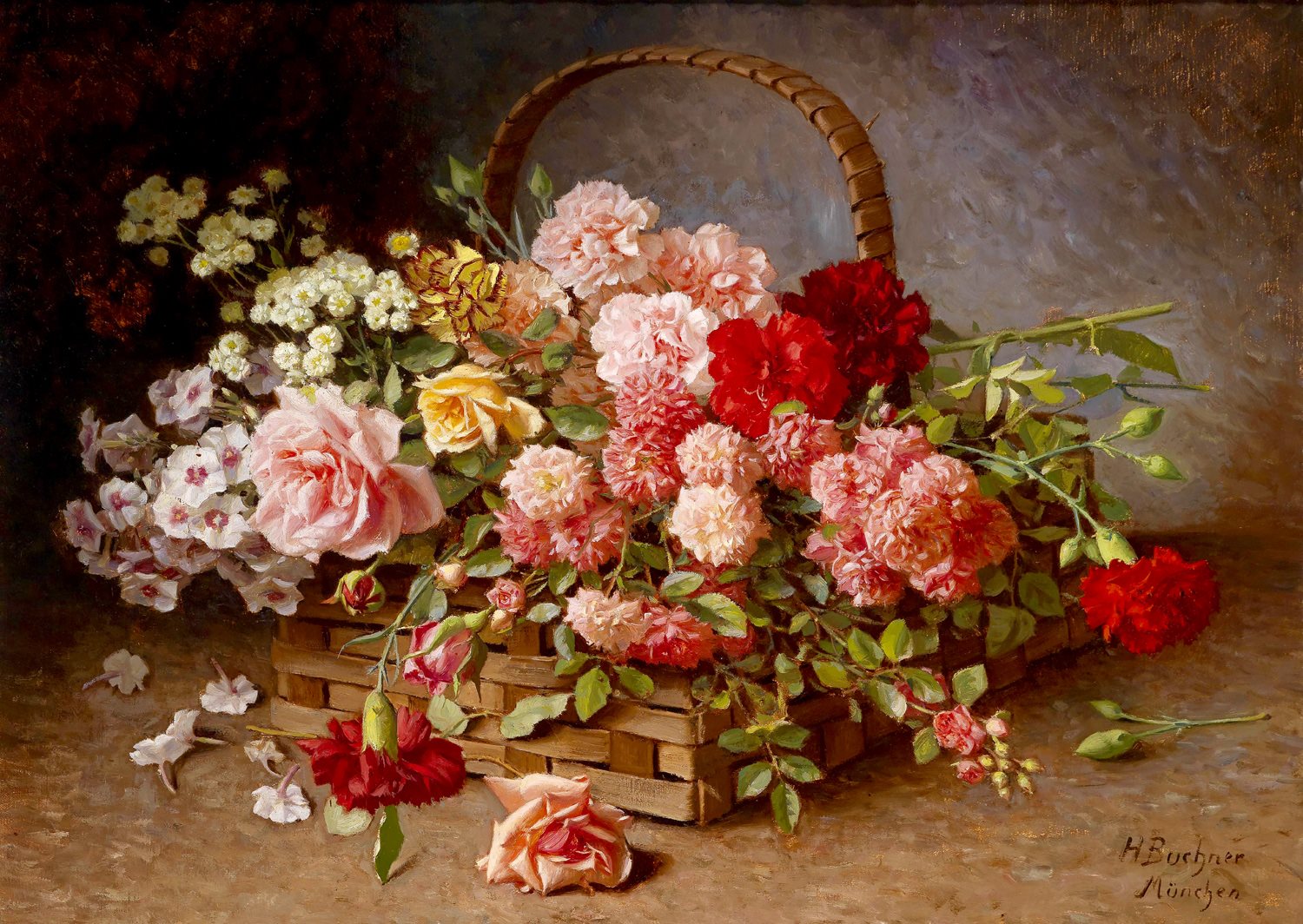 Enjoy Puzzle A Basket of Roses and Carnations 1000 Teile Puzzle Enjoy-Puzzle-1530 von Enjoy Puzzle