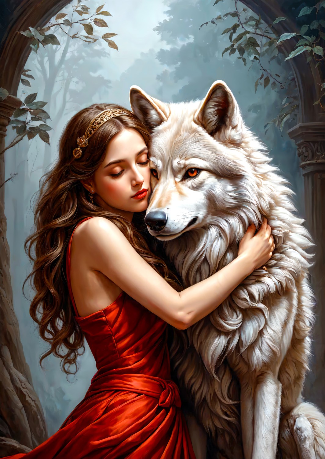 Enjoy Puzzle Die Frau und der Wolf 1000 Teile Puzzle Enjoy-Puzzle-2165 von Enjoy Puzzle