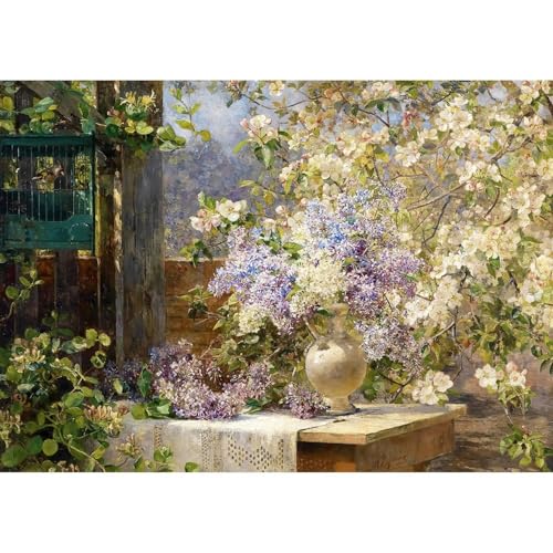 1000 Pieces Jigsaw Puzzle – Matte Finish, Soft Touch, Sturdy and Unique Pieces, Tight Fit, Vivid Colors, Missing Pieces Service – Blossoming Bower – Egner Famous Impressionist Painting by ENJOY Puzzle von Enjoy puzzle