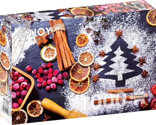 1000 Pieces Jigsaw Puzzle – Matte Finish, Soft Touch, Sturdy and Unique Pieces, Tight Fit, Vivid Colors, Missing Pieces Service – Sweet Christmas Baking with Sugar and Spices Decor – by ENJOY Puzzle 1000 Pieces Jigsaw Puzzle – Matte Finish, Soft Touch, Sturdy and Unique Pieces, Tight Fit, Vivid Colors, Missing Pieces Service – Sweet Christmas Baking with Sugar and Spices Decor – by ENJOY Puzzle von Enjoy puzzle
