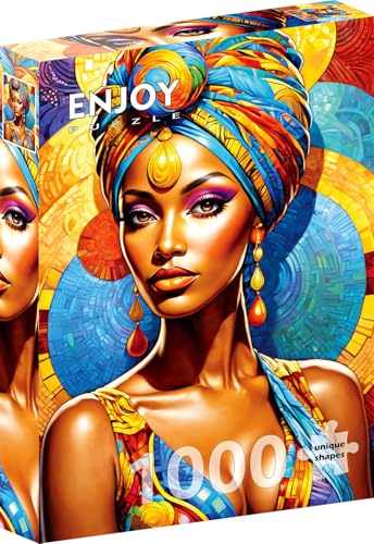 1000 Pieces Jigsaw Puzzle for Adults – Matte Finish, Soft Touch, Sturdy and Unique Pieces, Tight Fit, Vivid Colors, Missing Pieces Service – Beautiful Woman in African Style Portrait – by ENJOY Puzzle 1000 Pieces Jigsaw Puzzle for Adults – Matte Finish, Soft Touch, Sturdy and Unique Pieces, Tight Fit, Vivid Colors, Missing Pieces Service – Beautiful Woman in African Style Portrait – by ENJOY Puzzle von Enjoy puzzle