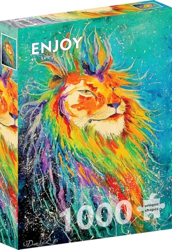1000 Pieces Jigsaw Puzzle for Adults – Matte Finish, Soft Touch, Sturdy and Unique Pieces, Tight Fit, Vivid Colors, Missing Pieces Service – Colorful Rainbow Lion Portrait Painting – by ENJOY Puzzle 1000 Pieces Jigsaw Puzzle for Adults – Matte Finish, Soft Touch, Sturdy and Unique Pieces, Tight Fit, Vivid Colors, Missing Pieces Service – Colorful Rainbow Lion Portrait Painting – by ENJOY Puzzle von Enjoy puzzle