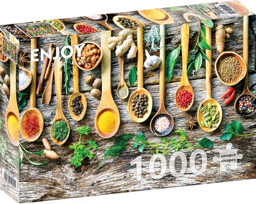 1000 Pieces Jigsaw Puzzle for Adults – Matte Finish, Soft Touch, Sturdy and Unique Pieces, Tight Fit, Vivid Colors, Missing Pieces Service – Delicious Herbs and Spices for Food – by ENJOY Puzzle 1000 Pieces Jigsaw Puzzle for Adults – Matte Finish, Soft Touch, Sturdy and Unique Pieces, Tight Fit, Vivid Colors, Missing Pieces Service – Delicious Herbs and Spices for Food – by ENJOY Puzzle von Enjoy puzzle