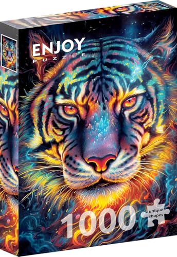 1000 Pieces Jigsaw Puzzle for Adults – Matte Finish, Soft Touch, Sturdy and Unique Pieces, Tight Fit, Vivid Colors, Missing Pieces Service – Magical Fire Tiger Portrait Illustration – by ENJOY Puzzle 1000 Pieces Jigsaw Puzzle for Adults – Matte Finish, Soft Touch, Sturdy and Unique Pieces, Tight Fit, Vivid Colors, Missing Pieces Service – Magical Fire Tiger Portrait Illustration – by ENJOY Puzzle von Enjoy puzzle
