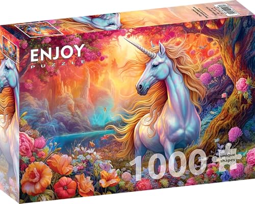 1000 Pieces Jigsaw Puzzle for Adults – Matte Finish, Soft Touch, Sturdy and Unique Pieces, Tight Fit, Vivid Colors, Missing Pieces Service – Magical Unicorn in Fantasy Flower Forest – by ENJOY Puzzle 1000 Pieces Jigsaw Puzzle for Adults – Matte Finish, Soft Touch, Sturdy and Unique Pieces, Tight Fit, Vivid Colors, Missing Pieces Service – Magical Unicorn in Fantasy Flower Forest – by ENJOY Puzzle von Enjoy puzzle