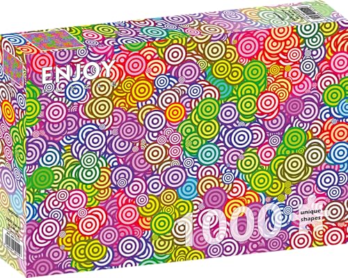 1000 Pieces Jigsaw Puzzle for Adults – Matte Finish, Soft Touch, Sturdy and Unique Pieces, Tight Fit, Vivid Colors, Missing Pieces Service – Multicolor Round Circles Pattern Collage – by ENJOY Puzzle 1000 Pieces Jigsaw Puzzle for Adults – Matte Finish, Soft Touch, Sturdy and Unique Pieces, Tight Fit, Vivid Colors, Missing Pieces Service – Multicolor Round Circles Pattern Collage – by ENJOY Puzzle von Enjoy puzzle
