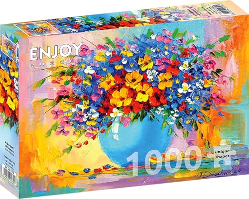 1000 Pieces Jigsaw Puzzle for Adults – Matte Finish, Soft Touch, Sturdy and Unique Pieces, Tight Fit, Vivid Colors, Missing Pieces Service – Multicolor Wild Summer Flowers Bouquet – by ENJOY Puzzle 1000 Pieces Jigsaw Puzzle for Adults – Matte Finish, Soft Touch, Sturdy and Unique Pieces, Tight Fit, Vivid Colors, Missing Pieces Service – Multicolor Wild Summer Flowers Bouquet – by ENJOY Puzzle von Enjoy puzzle