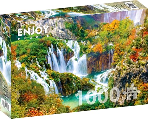1000 Pieces Jigsaw Puzzle for Adults – Matte Finish, Soft Touch, Sturdy and Unique Pieces, Tight Fit, Vivid Colors, Missing Pieces Service – Waterfall in Autumn Forest Landscape – by ENJOY Puzzle 1000 Pieces Jigsaw Puzzle for Adults – Matte Finish, Soft Touch, Sturdy and Unique Pieces, Tight Fit, Vivid Colors, Missing Pieces Service – Waterfall in Autumn Forest Landscape – by ENJOY Puzzle von Enjoy puzzle