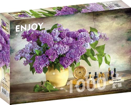 ENJOY-1338 - Flieder und Schachspiel, Puzzle, 1000 Teile von Enjoy puzzle