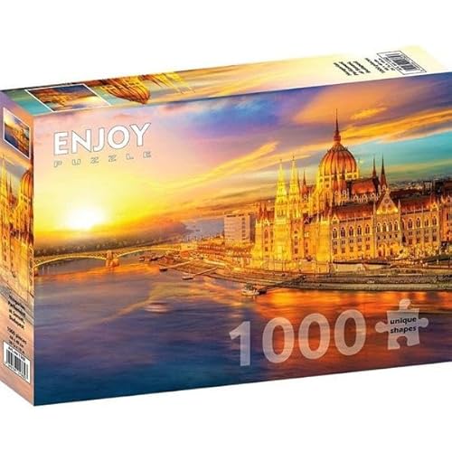 ENJOY-1362 - Ungarisches Parlament bei Sonnenuntergang, Budapest, Puzzle, 1000 Teile von Enjoy puzzle