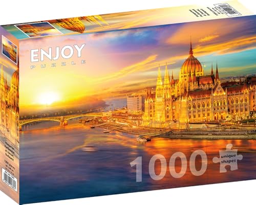 ENJOY-1362 - Ungarisches Parlament bei Sonnenuntergang, Budapest, Puzzle, 1000 Teile von Enjoy puzzle