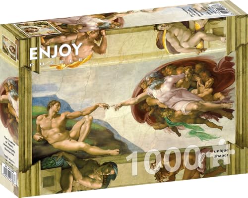 ENJOY-1383 - Michelangelo Buonarroti: Die Erschaffung Adams, Puzzle, 1000 Teile von Enjoy puzzle