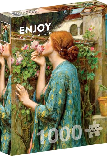 Enjoy Puzzle - 1000 Stück Jigsaw Puzzle - Matte Finish, Soft Touch, Sturdy and Unique Pieces, Tight Fit - Vivid Colors - Soul of the Rose - Waterhouse Famous Romantic Painting - Ab 12 Jahren von Enjoy puzzle