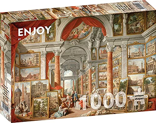Enjoy Puzzle – 1000 Teile Jigsaw Puzzle – Matte Finish, Soft Touch, Sturdy and Unique Pieces, Tight Fit, Vivid Colors, Missing Pieces Service – Views of Modern Rome – Panini Famous Baroque Painting von Enjoy puzzle