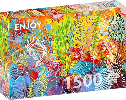 1500 Pieces Jigsaw Puzzle for Adults – Matte Finish, Soft Touch, Sturdy and Unique Pieces, Tight Fit, Vivid Colors, Missing Pieces Service – Desert Cactus and Succulent Collage – by ENJOY Puzzle von Enjoy puzzle