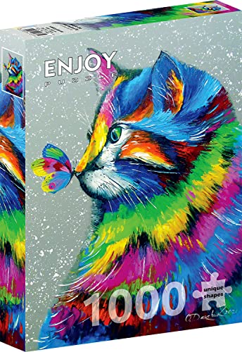 ENJOY-1781 - Leuchtende Katze und Schmetterling, Puzzle, 1000 Teile von Enjoy puzzle
