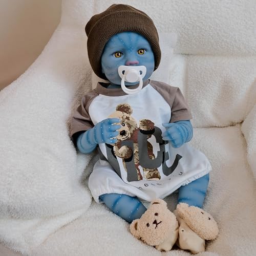 Enjoy with Love Neu 19 Zoll Loulou Erwachen Hand gemachte hochwertige detaillierte Gemälde Avatar Erwachen Lifelike Real Vollkörper kleine Puppe niedlich praktisches Baby von Enjoy with Love