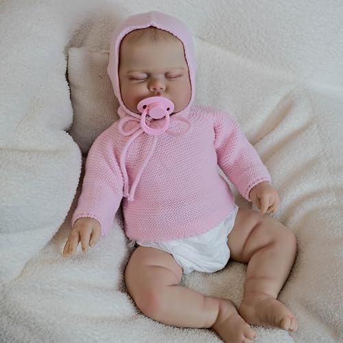 Enjoy with Love Neu 19 Zoll Pickle Schlaf Baby in weichem Tuch Körper lebenswürdig wiedergeboren Kleinkind Hand zeichnen Haar Puppe von Enjoy with Love