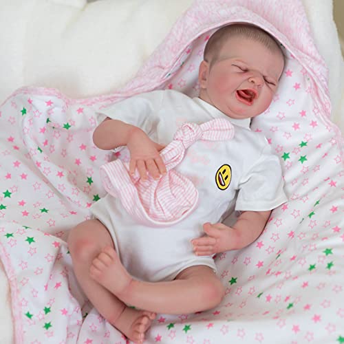 Enjoy with Love Neu 19 Zoll Reborn Puppe Fertiggestellt Puppe Maria Baby's First CRY 3D Haut gemalt Haar sichtbare Venen Reborn Puppe von Enjoy with Love