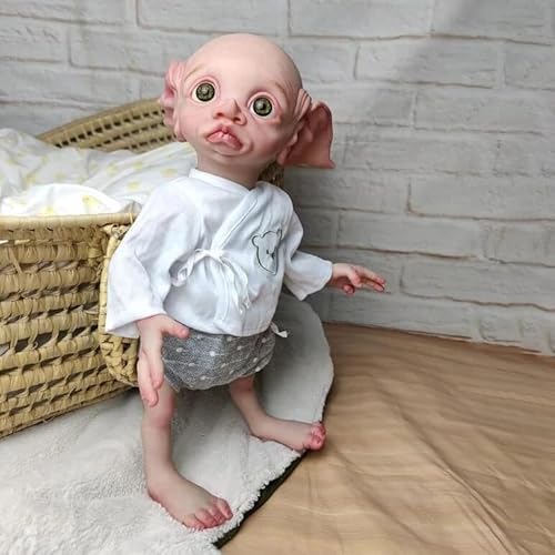Enjoy with Love Neue 17inch Fariy Elf Handgemachte Reborn Baby Puppe Süßes Baby Sammler Kunst Puppe Hohe Qualität Handgemachte Puppe (Blue Eyes) von Enjoy with Love