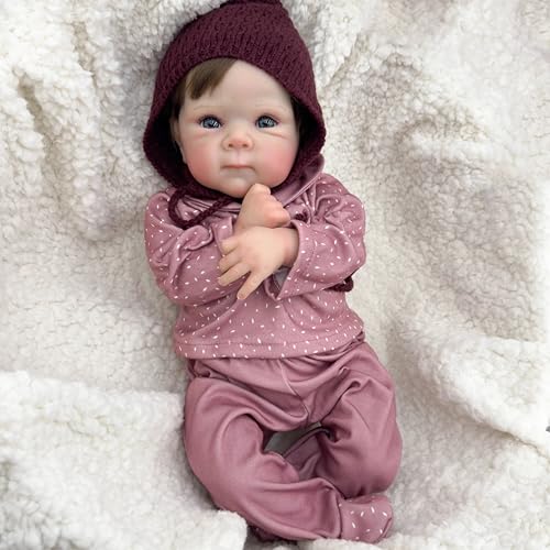 Enjoy with Love Neue 18inch Bettie Lifelike Reborn Kleinkind Ganzkörper Puppe Neugeborene Puppe Hand-detaillierte Farbe mit 3D Look Sichtbare Venen von Enjoy with Love