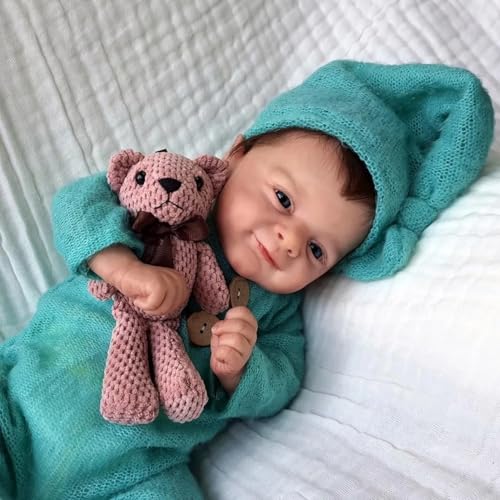Enjoy with Love Neue 18inch Elf Flynn Neugeborenes Baby Reborn Puppe Lifelike Soft Touch Kuscheliges Baby Mehrere Schichten Malerei 3D Haut von Enjoy with Love