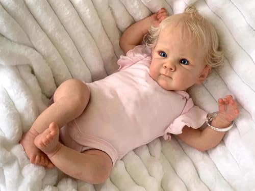 Enjoy with Love Neue 18inch Reborn Baby Bettie Neugeborene Puppe Lifelike Soft Touch Kuschelige Baby Mehrere Schichten Malerei 3D Haut mit Hand Wurzel Haar von Enjoy with Love