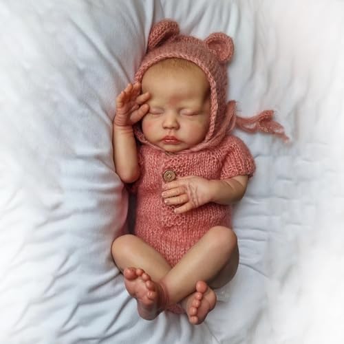 Enjoy with Love Neue 18inch Reborn Baby Puppe Neugeborene Deliah Weiche Kuschelige Körper Lifelike 3D Haut mit sichtbaren Adern Hochwertige handgemachte Puppe von Enjoy with Love